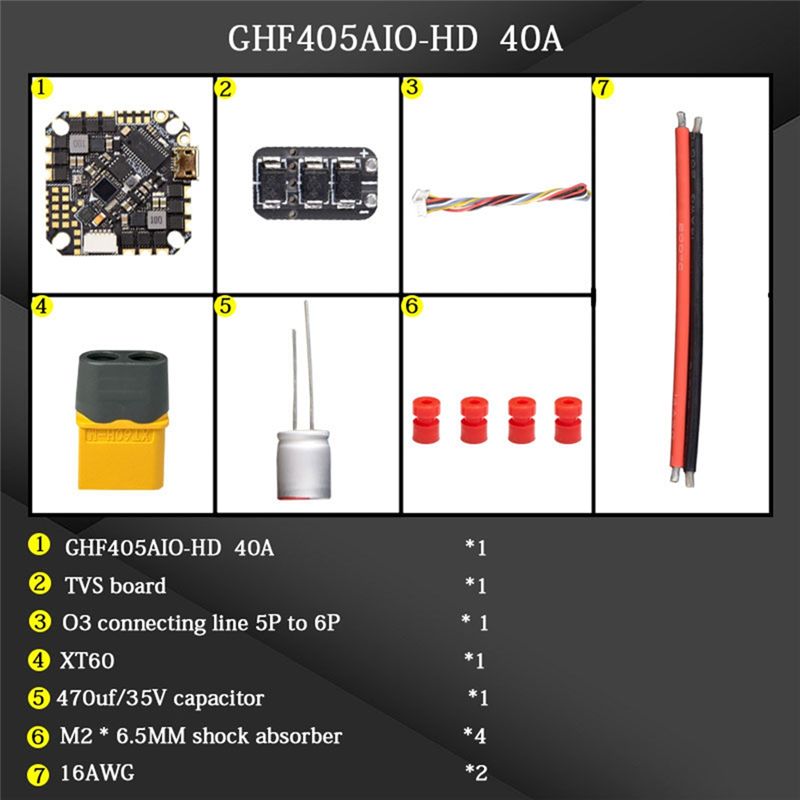 ABTI-GHF405AIO-HD 40A AIO Flig - Drone Racing Flight Controller ulasan dan harga